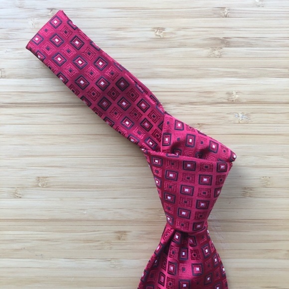 Donald J Trump Collection Silk Tie In Dark Red - Picture 4 of 6